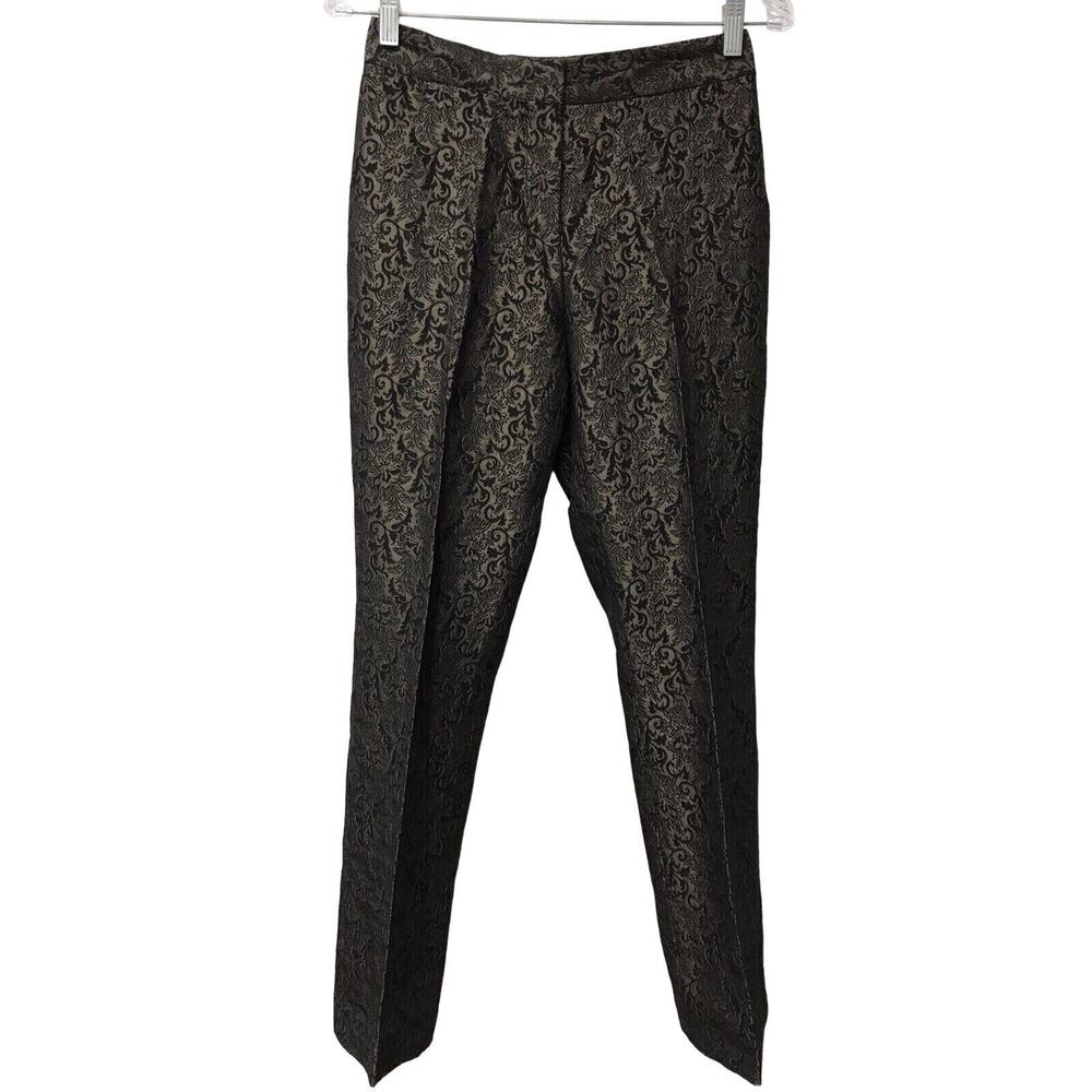Identity By Lord And Taylor Pants Womens Size 2 Brown Black Jacquard